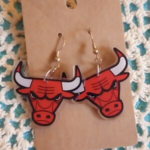 Red Bull Head Kids Earrings